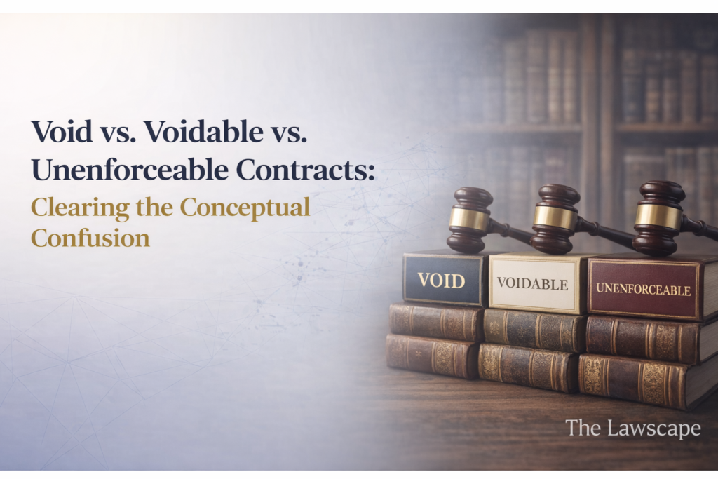 Void vs. Voidable vs. Unenforceable Contracts Clearing the Conceptual Confusion